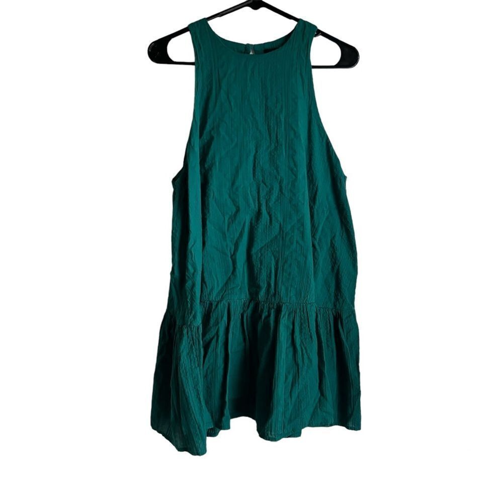 Urban Outfitters Teal Green High Neck Sleevless Mini Dress / Tunic Top SZ LG